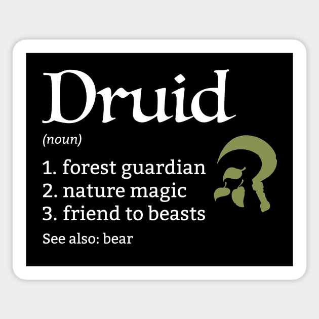 D&D Druid Class Definition Sticker by Sunburst